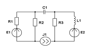 Для схемы задания 1 составить уравнения контурных токов и узловых. напряжений и решить их для численных значений: R1=R2= XL1 =XC1= XC2=100 Ом; - student2.ru