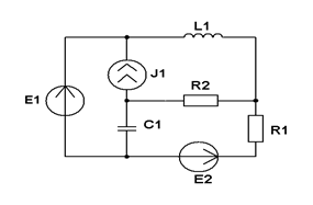 Для схемы задания 1 составить уравнения контурных токов и узловых. напряжений и решить их для численных значений: R1=R2= XL1 =XC1= XC2=100 Ом; - student2.ru
