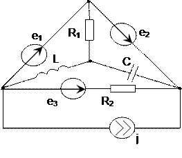 Для схемы задания 1 составить уравнения контурных токов и узловых. напряжений и решить их для численных значений: R1=R2= XL1 =XC1= XC2=100 Ом; - student2.ru