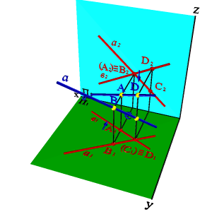 Если прямые не пересекаются и не параллельны между собой, то точка пересечения их одноименных проекций не лежит на одной линии связи. - student2.ru