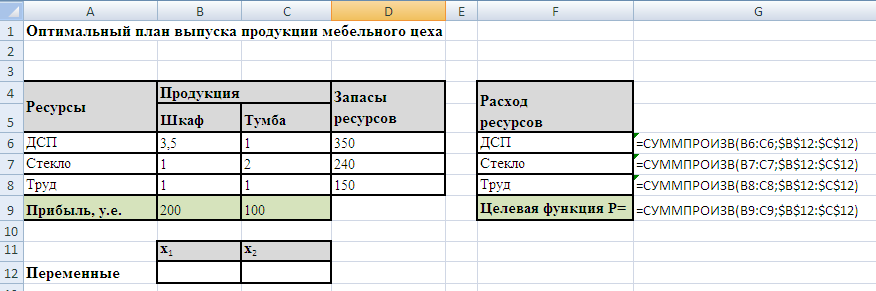 Формализация примера и основные соотношения (математическая модель) - student2.ru