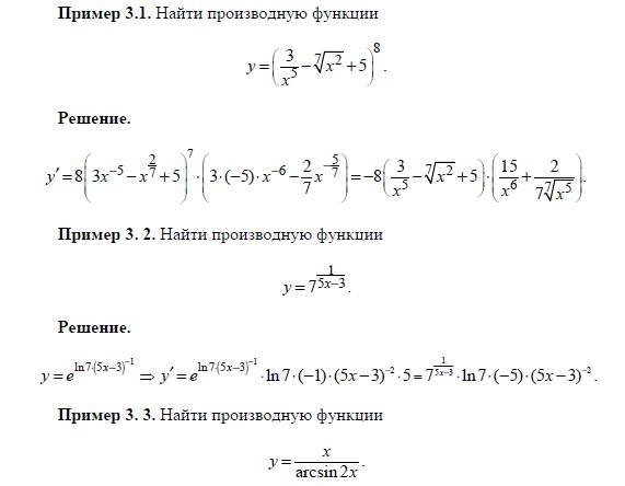 Формулы для производных произведения, частного, сложной функции, функции, заданной параметрически, неявной функции. - student2.ru