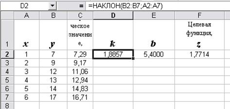 Функции рабочего листа для уравнения линейной регрессии - student2.ru