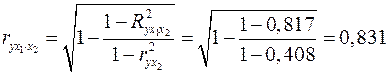 Где – коэффициент чистой регрессии при факторе , – средняя квадратическая (стандартная) ошибка коэффициента регрессии - student2.ru