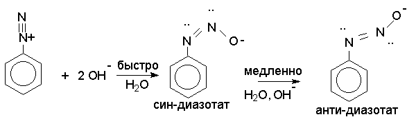 III.5. Равновесия между различными формами диазосоединений. - student2.ru
