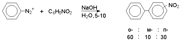 III.8б. Получение биарилов из диазосоединений (реакция Гомберга - Бахмана). - student2.ru