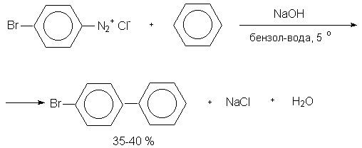 III.8б. Получение биарилов из диазосоединений (реакция Гомберга - Бахмана). - student2.ru