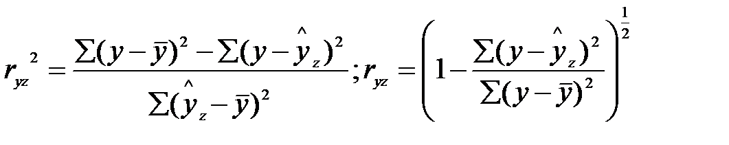 Индекс корреляции, теоретическое корреляционное отношение. Коэффициент детерминации для нелинейных моделей. Применение МНК для нелинейных моделей. - student2.ru