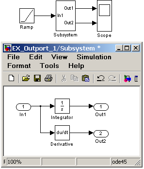 Использование блока Outport в подсистемах - student2.ru