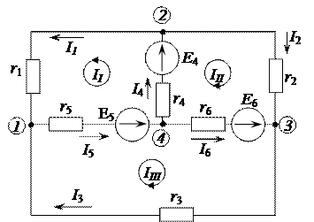 Использования метода контурных токов для схем - student2.ru