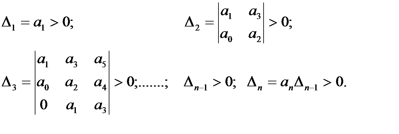 Исследование устойчивости САУ по алгебраическому критерию. - student2.ru