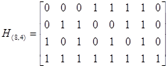 Коды Хэмминга. Кодом Хэмминга называется (n, k) – код, который задается матрицей проверок H(n,k), имеющей строк и столбцов - student2.ru