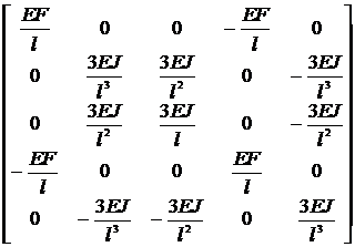 Матрица жесткости КЭ в местной системе осей координат - student2.ru