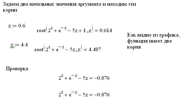Методы решения алгебраических уравнений в системе MathCAD - student2.ru