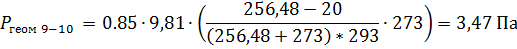 Определение потерь, обусловленных геометрическим давлением - student2.ru