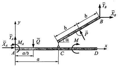 Определение реакций опор составных - student2.ru
