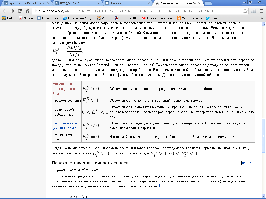 Перекрёстная эластичность спроса - student2.ru