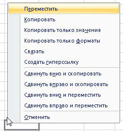 Перемещение и копирование ячеек - student2.ru