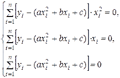 Подбор параметров квадратичной функции методом наименьших квадратов - student2.ru