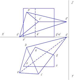 Последовательность решения. 1. По заданным в задаче 3 координатам построить проекции треугольника ABC. - student2.ru