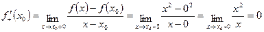 Пример 1. Найти производную в точку x0 - student2.ru