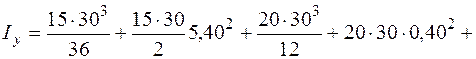 Пример 1. Определение моментов инерции сечения, имеющего одну ось симметрии - student2.ru