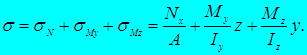 Пример расчетов задач по теме «плоский изгиб с растяжением - сжатием» - student2.ru
