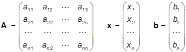 Пример решения СЛАУ матричным методом в Mathcad - student2.ru