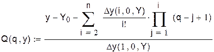 Пример выполнения заданий. Построение первой формулы Ньютона в пакете MATHCAD - student2.ru