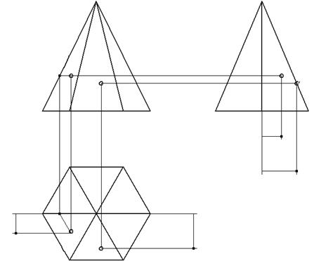 Проекции геометрических тел и точек, расположенных на их поверхности - student2.ru