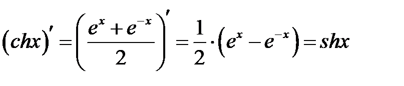 Производные гиперболических функций - student2.ru