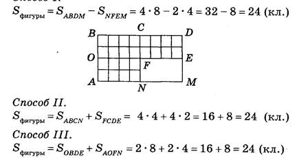 Проверка домашнего задания. Задание 3. Количество клеток можно подсчитать по-разному, дополнив фигуру до прямоугольника или разделив ее на части — прямоугольники. - student2.ru