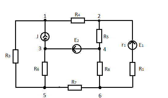 расчет цепи постоянного тока методом контурных токов - student2.ru
