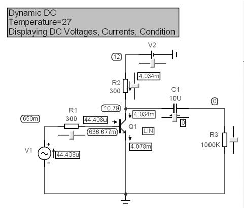 Расчет режима по постоянному току Dynamic DC - student2.ru