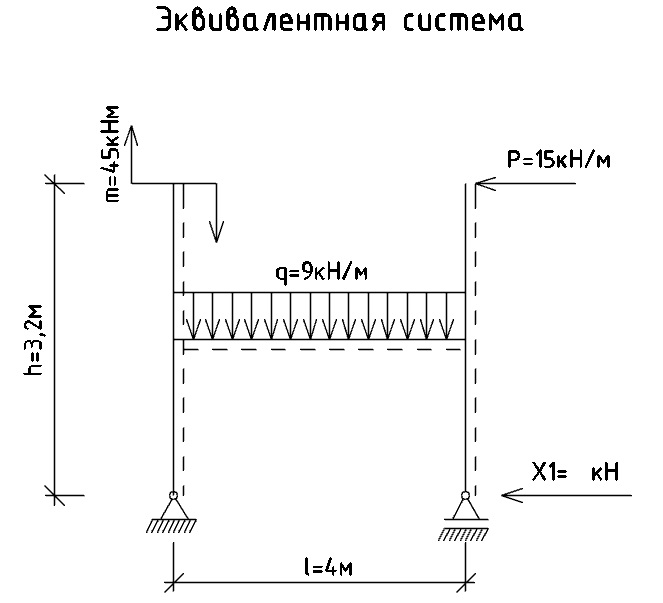 расчет статически неопределимой рамы на прочность - student2.ru