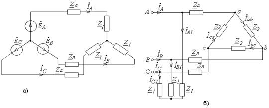 расчет токов и напряжений в симметричных трехфазных цепях - student2.ru