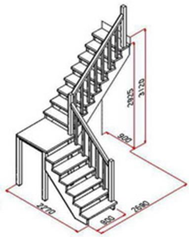 Раскладка и определение размера ступеней (размер лестницы). - student2.ru