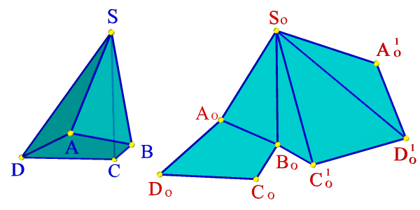 Разверткой многогранной поверхности называется плоская фигура, получаемая последовательным совмещением всех граней поверхности с плоскостью. - student2.ru