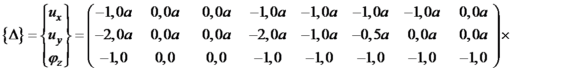 Реализация матричной формы вычисления перемещений - student2.ru