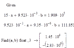 Регрессионный анализ данных в Mathcad - student2.ru