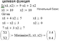 Симплексный метод решения задач линейного программирования средствами Mathcad - student2.ru