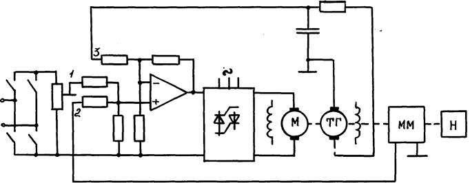 Схема № 4. САР частоты вращения двигателя постоянного тока - student2.ru