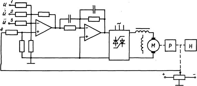 Схема № 4. САР частоты вращения двигателя постоянного тока - student2.ru