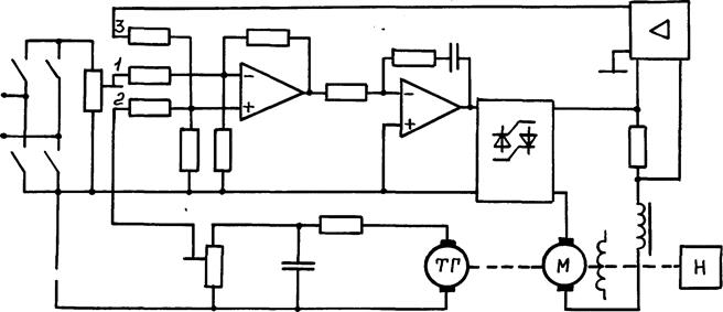 Схема № 4. САР частоты вращения двигателя постоянного тока - student2.ru