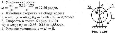 Скорости и ускорения точек вращающегося тела - student2.ru