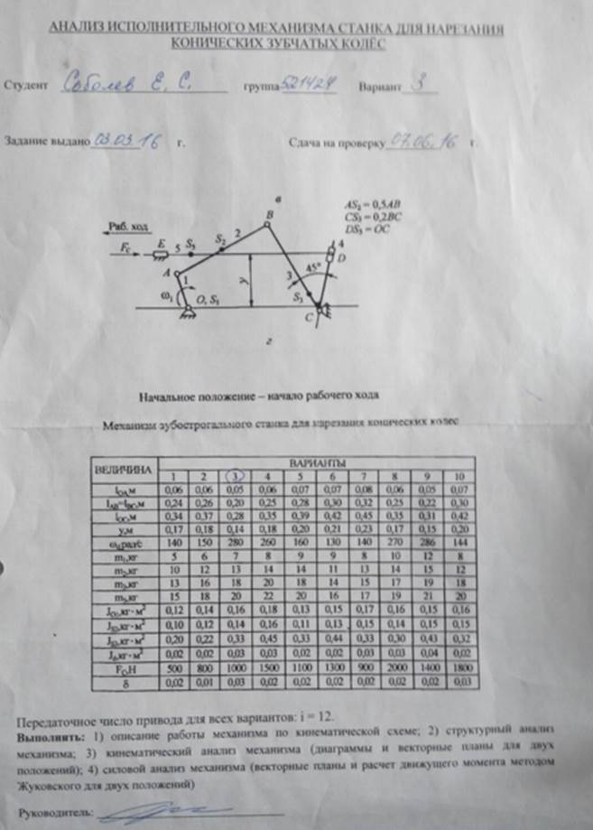 структурный анализ механизма - student2.ru