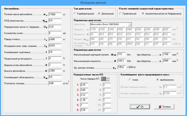 Тягово-динамический расчет и оценка адекватности математической модели автомобиля КАМАЗ-65155-А2 (6х4) - student2.ru