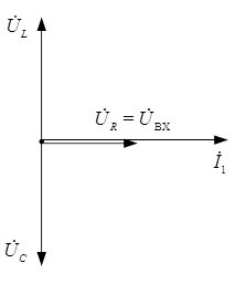 Условием возникновения резонанса напряжений является равенство нулю реактивной части входного комплексного сопротивления последовательного колебательного контура. - student2.ru