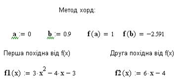 Уточнення коренів методом хорд - student2.ru