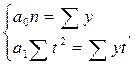 Вспомогательные расчеты для определения параметров а0 и а1 уравнения прямой и критерия статистической точности - student2.ru